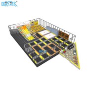 Taman Trampolin Petualangan Dalam Ruangan seluas 372m² Dengan Zip-Line & Dinding Panjat